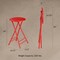 Hastings Home Folding Round Stool Heavy Duty 24-Inch Collapsible Padded 300 Pound Limit for Dorm, Gameroom (Red) 275515VCA - alternate 2